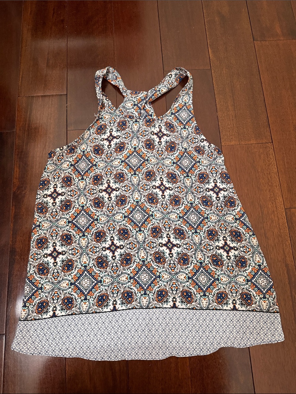Artisan Ny Printed Racerback Camisole - White, Navy, Orange